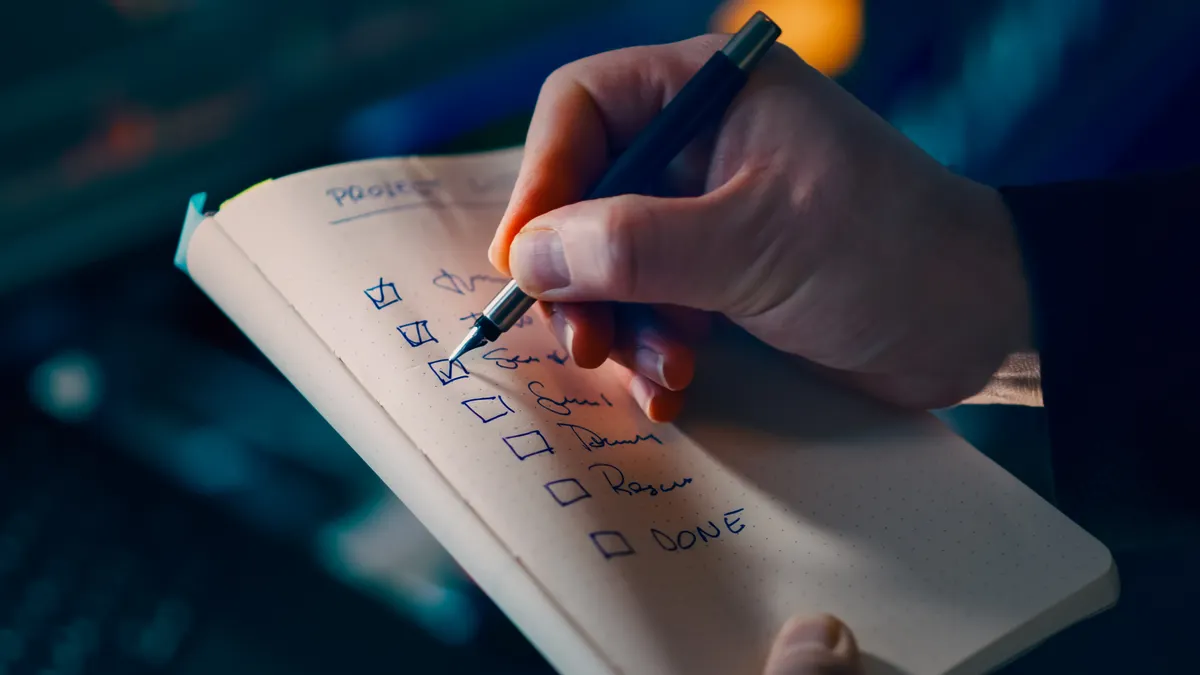 Using AI Writing Tools in Professional Workflows — The Complete Guide Using AI Writing Tools in Professional Workflows — The Complete Guide — Hand Writing on Notebook with Checklist